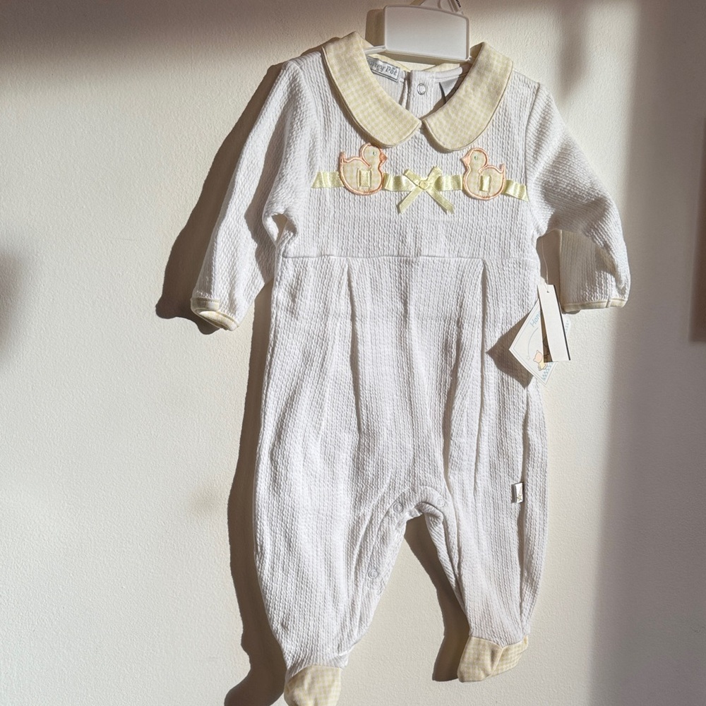 Vintage Honey pot Yellow and White Kids One Piece